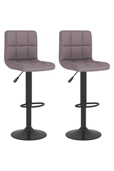 vidaxl Scaune de bar, 2 buc., gri taupe, material textil