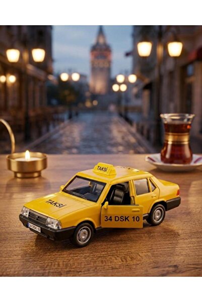 Tıfıl Toys Işıklı Sesli Kapıları Açılabilir Klasik Sarı Taksi Oyuncak Araba Ç...