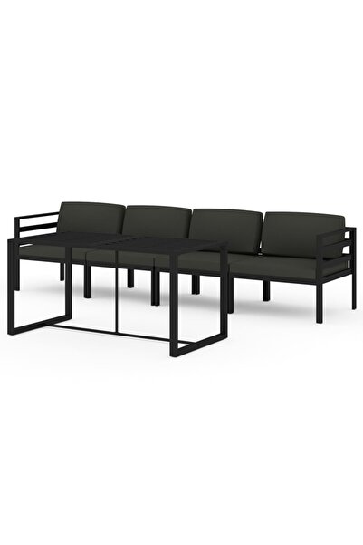 vidaxl Set mobilier de grădină cu perne, 5 piese, antracit, aluminiu