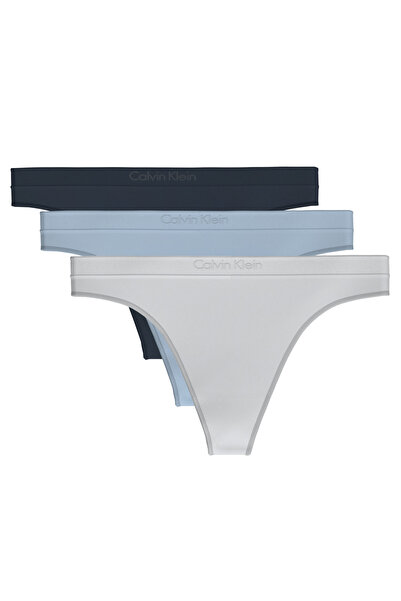 Calvin Klein Women's Brand Logo Elastic Waist Band Blue/Grey/Black Panties Su...