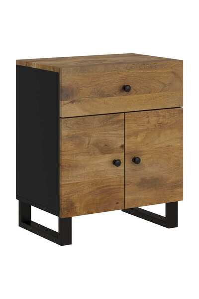 vidaxl Bedside table, 50x33x60 cm, solid mango wood and processed wood