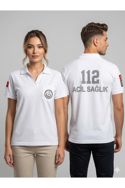 temex 112 PARAMEDİK POLO YAKA LAKOS TİŞÖRT YAZLIK UNİSEX 112ACİL SERVİS BASKI...