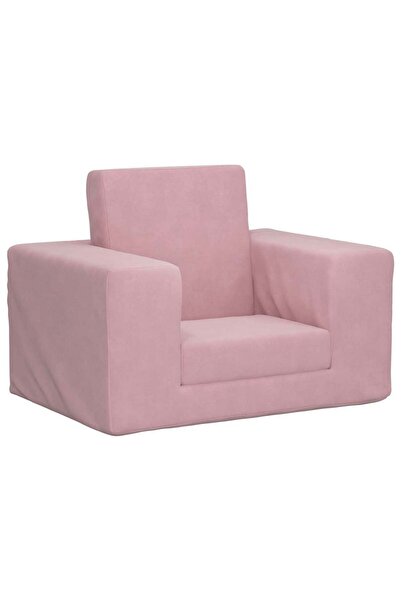 vidaxl Children's sofa bed, pink, soft Plush