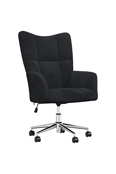 vidaxl Scaun de relaxare, negru, catifea