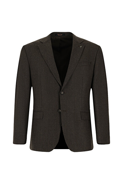 Abdullah Kiğılı سترة كلاسيكية قماش منقش مكونة من صوف قطع بقصة مريحة وفضفاضة م...