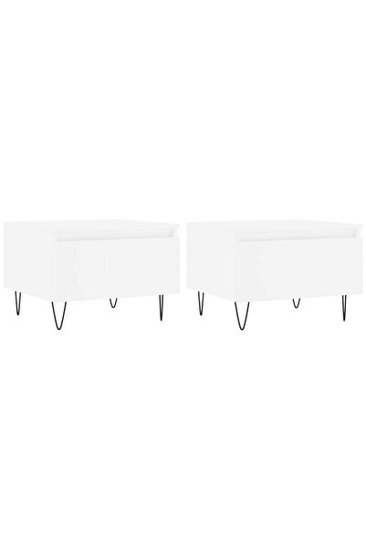 vidaxl Coffee tables, 2 pcs., white, 50x46x35 cm, processed wood
