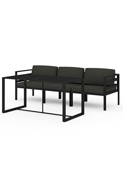 vidaxl Set mobilier de grădină cu perne, 4 piese, antracit, aluminiu