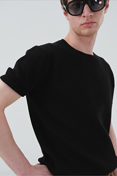 GIESTO Tricou din tricotaj cu fir texturat texturat YAH