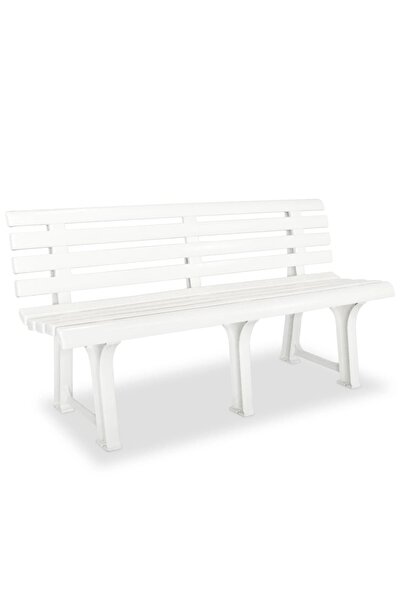 vidaxl Bancă de grădină, alb, 145,5 cm, plastic