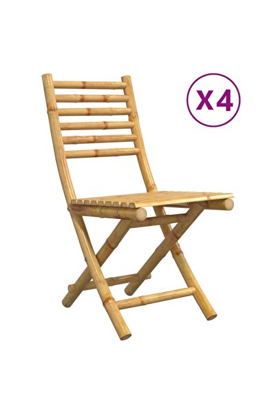 vidaxl Scaune de grădină pliabile, 4 buc., 43x54x88 cm, bambus