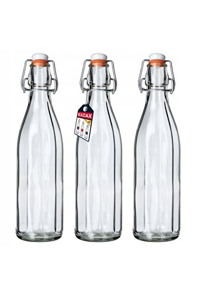 KADAX Sticlă de sticlă 750 ml 0,75 l pentru vin, ulei de măsline, 3 bucăți cu...