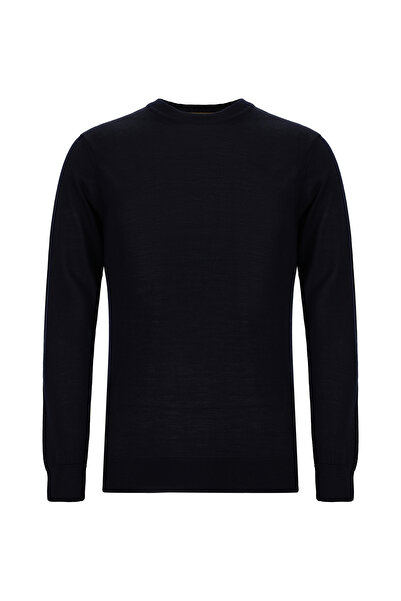 Abdullah Kiğılı Crew Neck Regular Fit Wool Pack Italian I Silk Knitwear Sweater
