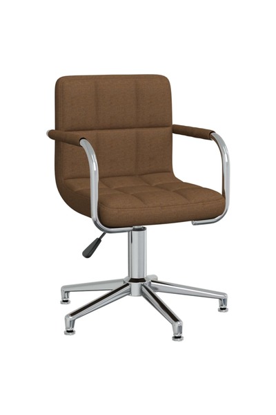 vidaxl Scaun de bucătărie pivotant, maro, material textil