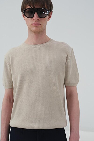 GIESTO FİTİLLİ DOK Με υφή J Πλεκτό Μπλουζάκι