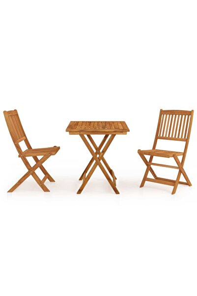 vidaxl Set mobilier grădină pliabil, 3 piese, lemn masiv acacia