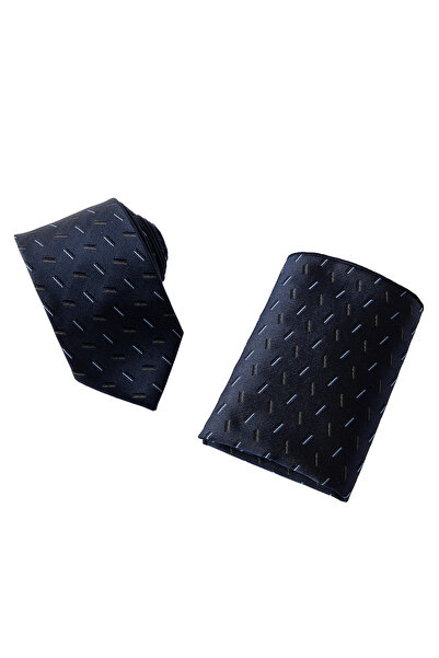 Abdullah Kiğılı مجموعة من قطعتين حرير كريست ميكسد دي منقوش تتضمن ربطة عنق ومنديل