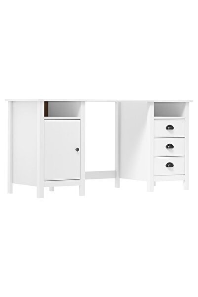 vidaxl Birou Hill, alb, 150x50x74 cm, lemn masiv de pin