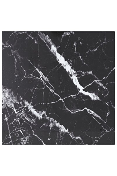 vidaxl Blat masă negru 40x40 cm 6 mm sticlă securizată design marmură