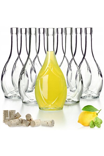 KADAX Sticlă de vin 500ml cu dop de plută pentru lichioruri, alcool, rachiu d...