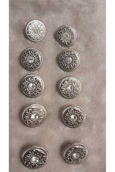 ILCARE مطلي بالبرونز مرصّع بالأحجار أزرار 18 مقاس 14 مم 10 قطع