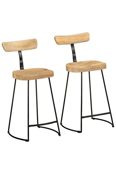 vidaxl Scaune de bar 2 buc 49x43x88 cm lemn masiv de mango