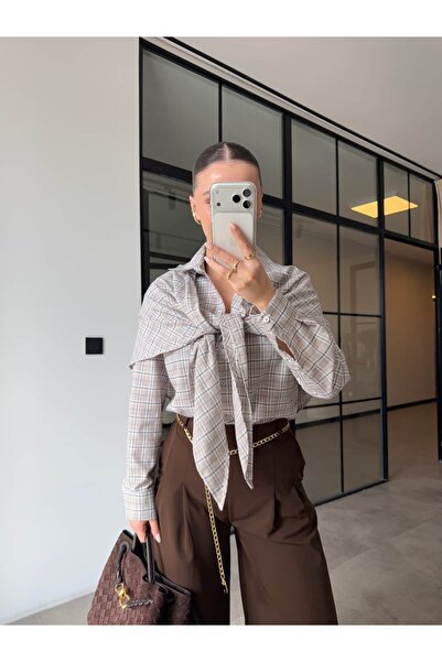 BB Bensu Buyruk ΣΑΛΤΣΑΤΣΙΤΕΣ ΜΕ ΛΕΠΤΟΜΕΡΕΙΕΣ Καρό ΠΟΥΚΑΜΙΣΑ ΚΑΦΕ