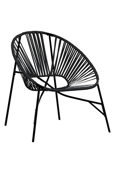 vidaxl Scaun ouă de grădină Negru Poly Rattan