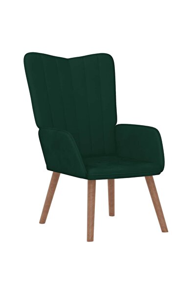 vidaxl Scaun de relaxare, verde închis, catifea