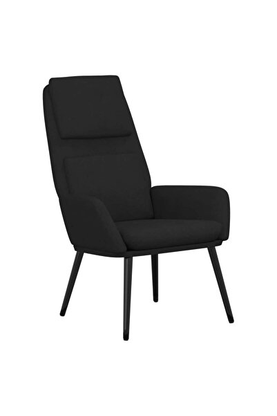 vidaxl Scaun de relaxare, negru, material textil