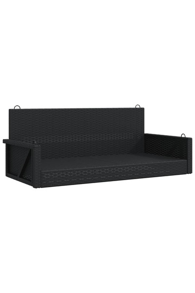 vidaxl Bancă de balansoar, negru, 119x56x48 cm, poliratan