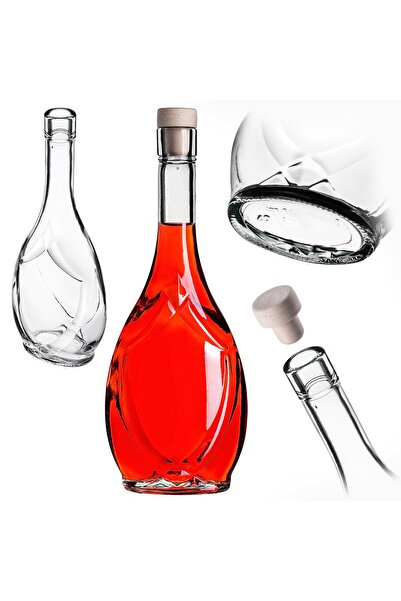 KADAX Sticlă Icona 500 ml 0.5L pentru vin, lichior, suc cu dop de plută