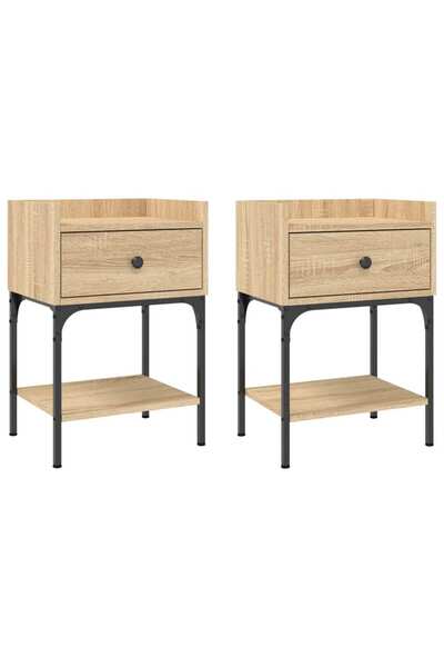 vidaxl Noptiere, 2 buc., stejar sonoma, 40,5x31x60 cm, lemn compozit