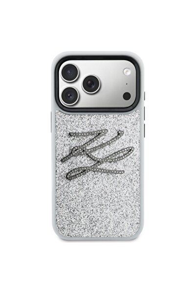 Karl Lagerfeld Carcasă IML MagSafe cu sclipici și logo diamant pentru iPhone ...