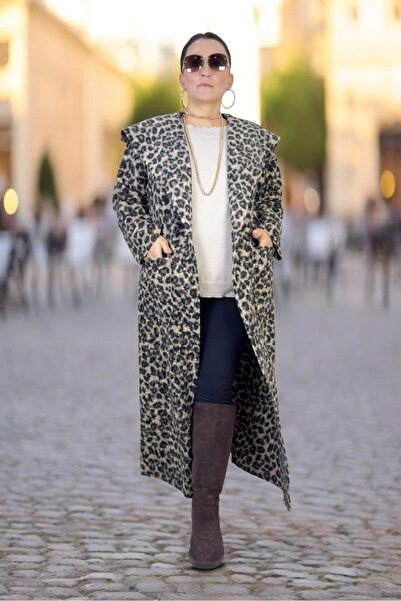 yagmurberen Leopard Printed Pack Bag Without Pocket Closure K Hooded Large Si...