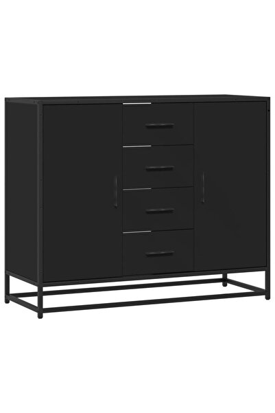vidaxl Servantă, negru, 92x35x76 cm, lemn prelucrat