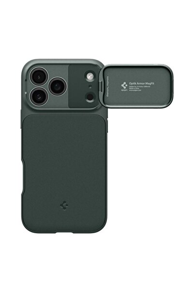 Spigen Carcasă Optik Armor MagSafe pentru iPhone 17 Pro Max - Verde Abis