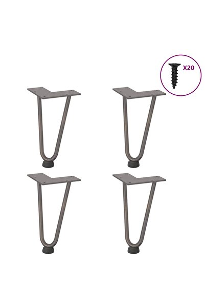 vidaxl Clip-on coffee table legs, 4 pcs., steel, 20 cm, solid steel
