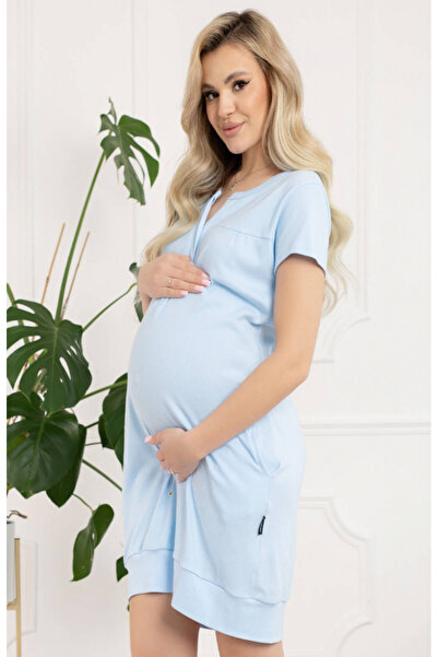 Formommy Sunny Blue maternity and nursing shirt, made of Cotton, short-sleeve...
