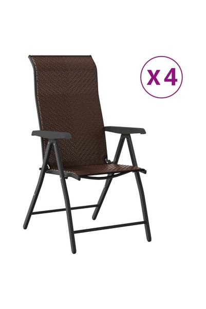vidaxl Scaune Rabatabile De Gradina 4 buc., maro, poliratan