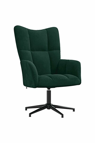 vidaxl Scaun de relaxare, verde închis, catifea