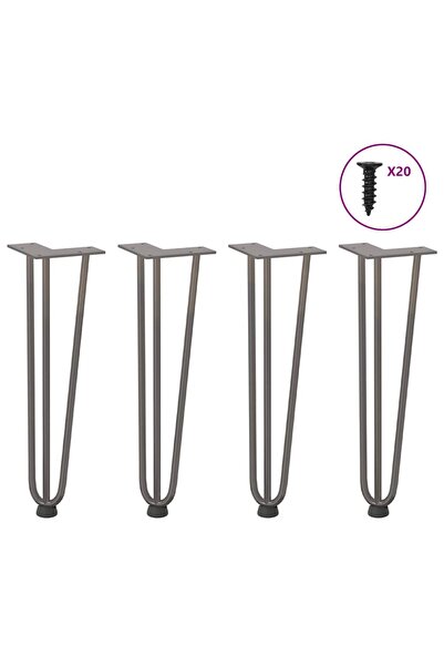 vidaxl Coffee table legs, 4 pcs., steel, 42 cm, solid steel