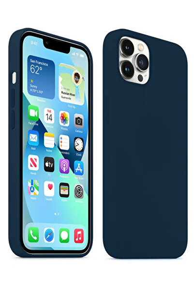 URBBKING غطاء حماية ناعم من السيليكون لهاتف iPhone 13 Pro Max أزرق داكن