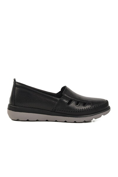 Voyager Black Genuine Leather Anatomical Women Casual Shoes