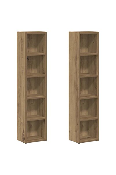 vidaxl Dulap CD 2 buc. stejar artizanal 21x16x93,5 cm lemn prelucrat