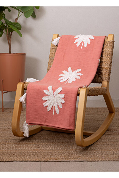 The Mia Papatya Patterned Coverlet Salmon 130 X 170 cm