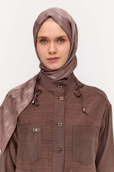 Setrms Geometrik Desenli Jakarlı Viskon Şal