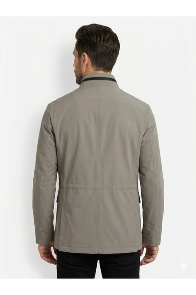 Diandor Men's Anthracite Gray Slim Fit Transitional Coat - Casual Stylish Outerwear Jacket