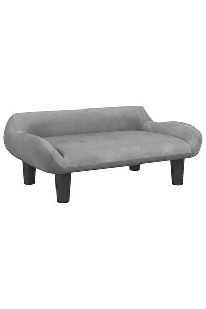 vidaxl Canapea pentru copii, gri deschis, 70x40x24 cm, catifea