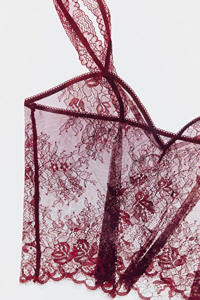 H&M Kısa Dantel Üst