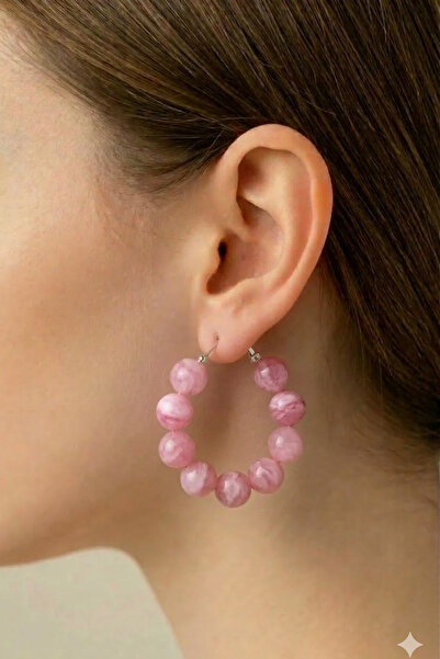 PETEK AKSESUAR Acrylic Hoop Earrings 5 Cm.